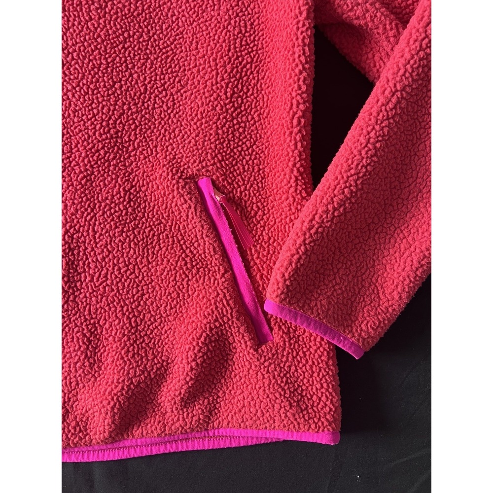 Vineyard Vines Women Red And Pink Pullover 1/4 Zip Sherpa Sweater Size Small - Picture 6 of 10